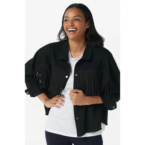 Haute Hippie Tribe Black Fringe Jacket 3X